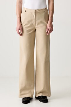 A.P.C. pantalon margaret trousers cotton Women's beige high waist  COHFU.F08476 at PRM US