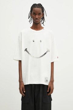 ミルク Mao Smiley face T-shirt - White - MAISON MIHARA YASUHIRO
