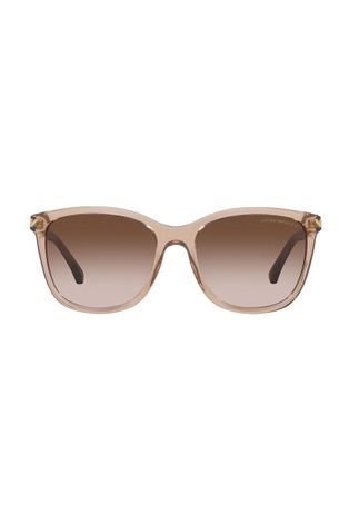 Emporio Armani okulary przeciwsłoneczne damskie kolor beżowy