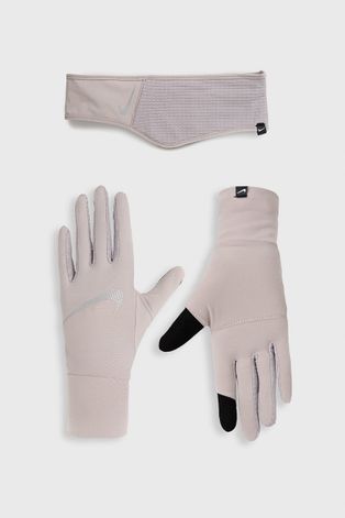 Γάντια και κορδέλα Nike χρώμα: γκρι