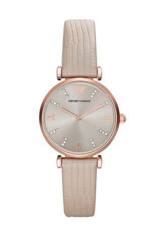 Часовник Emporio Armani дамски в прозрачен цвят