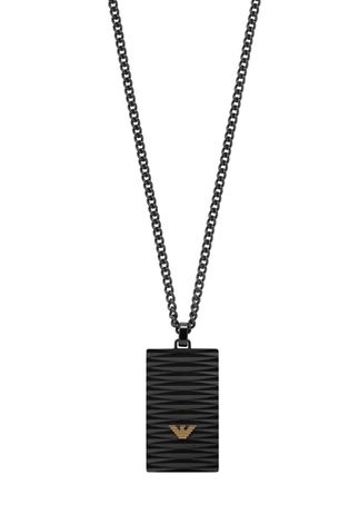 Ogrlica Emporio Armani za muškarce, boja: crna