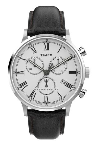Ρολόι Timex Tw2u88100 Waterbury Classic χρώμα: μαύρο