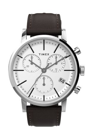 Ρολόι Timex Tw2v36600 Midtown χρώμα: καφέ