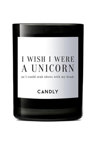 Candly - Ароматна соева свещ I wish I were a unicorn so I could stab idiots with my head 250 g