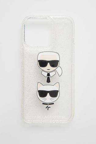 Obal na telefon Karl Lagerfeld stříbrná barva iPhone 13 Pro