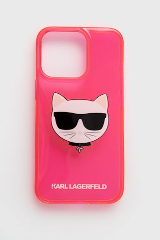 Obal na telefon Karl Lagerfeld růžová barva iPhone 13 Pro