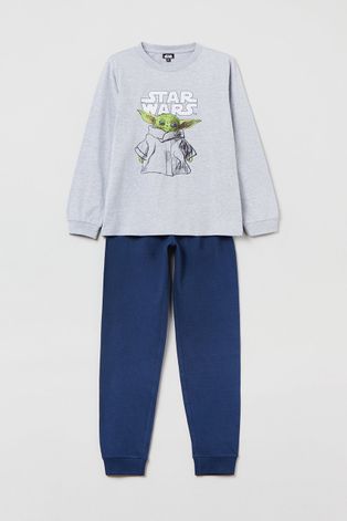 Детска памучна пижама OVS в тъмносиньо с принт