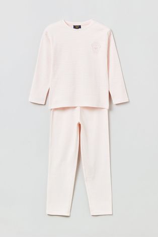 Παιδικές βαμβακερές πιτζάμες OVS χρώμα: ροζ