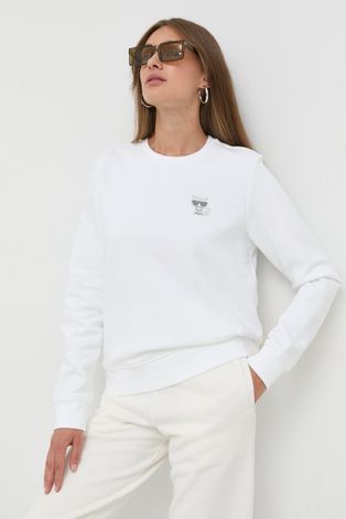 Суичър Karl Lagerfeld в бяло с изчистен дизайн