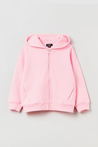 Παιδική βαμβακερή μπλούζα OVS χρώμα: ροζ,