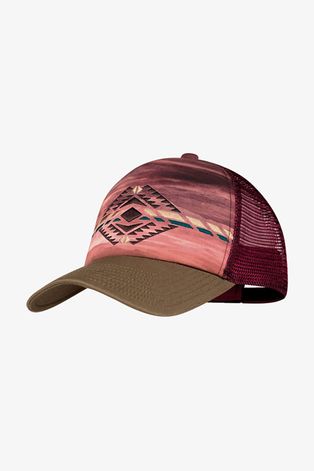 Buff czapka z daszkiem kolor fioletowy wzorzysta