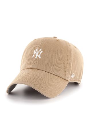 Кепка 47brand New York Yankees цвет бежевый с аппликацией