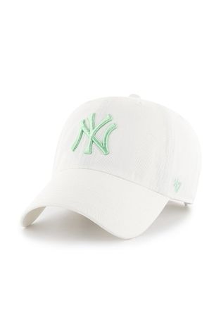 Кепка 47brand New York Yankees колір білий з аплікацією