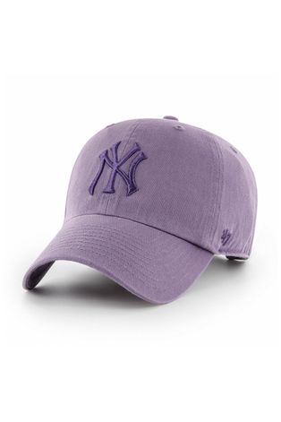 Кепка 47brand New York Yankees колір фіолетовий з аплікацією