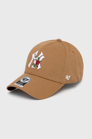 47brand czapka New York Yankees kolor brązowy z aplikacją