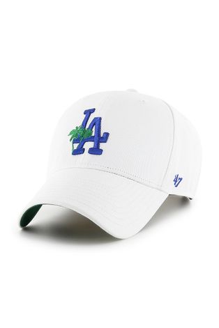47brand czapka Los Angeles Dodgers kolor biały z aplikacją