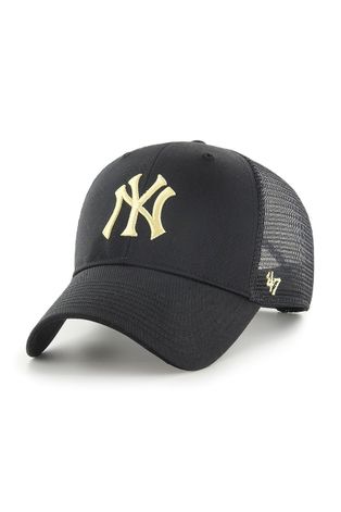 Кепка 47brand New York Yankees колір чорний з аплікацією