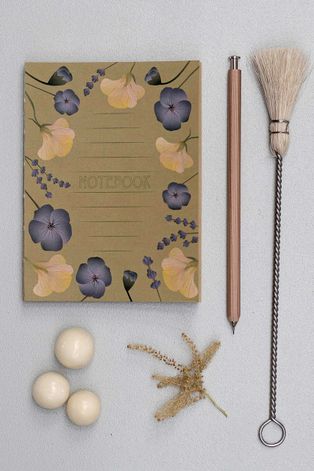 Vissevasse Bilježnica Amber With Flowers 10,5x14,2 cm