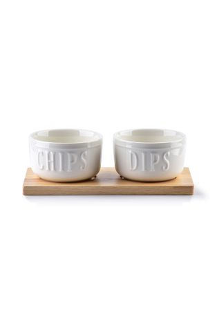 Affek Design set zdjelica za posluživanje s drvenom podloškom