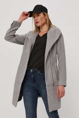 Kabát Vero Moda dámsky, šedá farba, prechodný