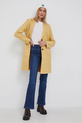 Kabát Vero Moda žltá farba, prechodný