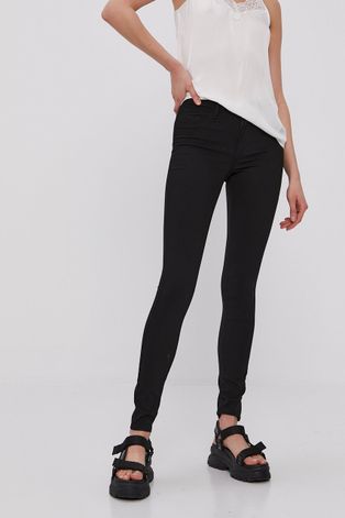 Παντελόνι Pieces γυναικείo, χρώμα: μαύρο