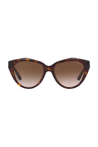 Сонцезахисні окуляри Emporio Armani жіночі колір коричневий