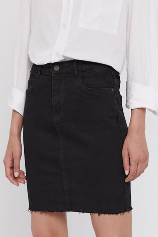 Noisy May Spódnica jeansowa kolor czarny mini ołówkowa