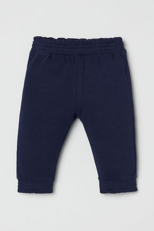 Dětské bavlněné kalhoty OVS tmavomodrá barva, hladké