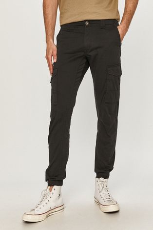 Kalhoty Jack & Jones pánské, černá barva