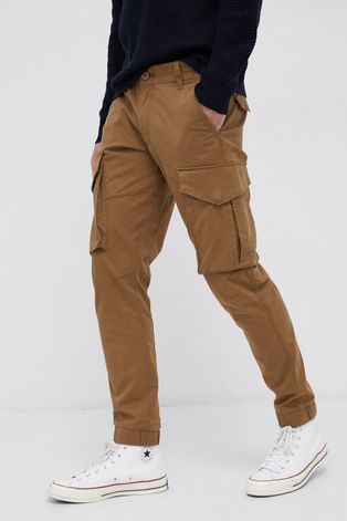 Only & Sons Spodnie męskie kolor brązowy w fasonie cargo