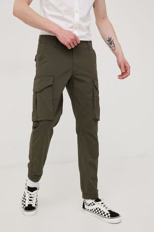 Only & Sons spodnie męskie kolor zielony w fasonie cargo