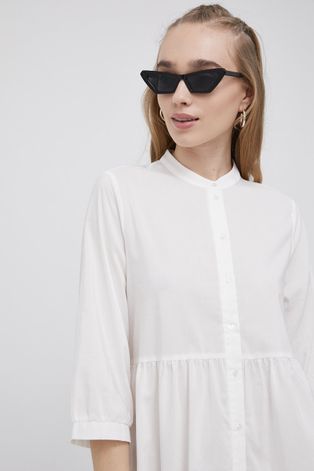 Haljina Vero Moda boja: bijela, mini, širi se prema dolje
