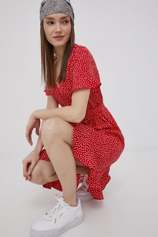 Vero Moda sukienka kolor czerwony mini rozkloszowana