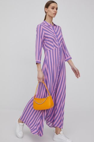 Y.A.S sukienka kolor fioletowy maxi rozkloszowana