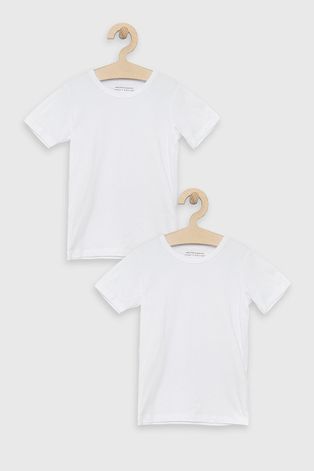 United Colors of Benetton t-shirt dziecięcy kolor biały gładki