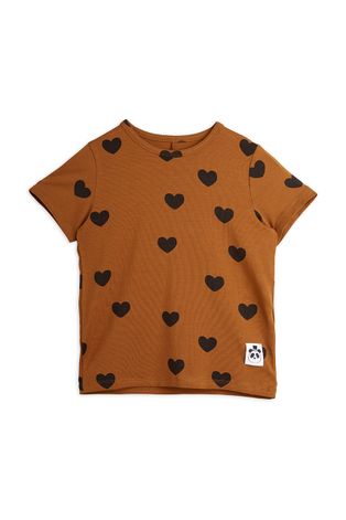 Дитяча футболка Mini Rodini колір коричневий