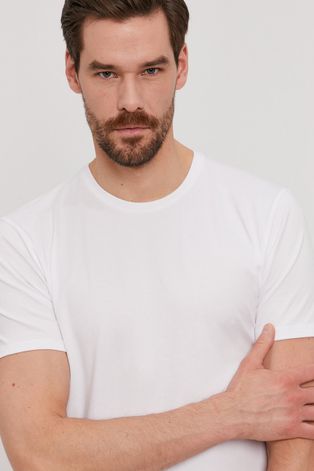 Selected Homme T-shirt kolor biały gładki