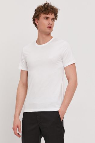 Μπλουζάκι Boss ανδρικό, χρώμα: άσπρο