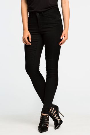 Only pantaloni femei, culoarea negru, mulata, medium waist