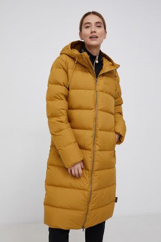 Пухова куртка Jack Wolfskin жіноча колір жовтий зимова