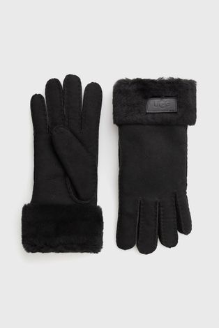 Велурени ръкавици UGG дамски в черно
