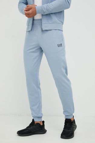 EA7 Emporio Armani spodnie dresowe bawełniane męskie z nadrukiem