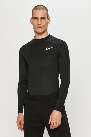 Tričko s dlhým rukávom Nike pánske, čierna farba
