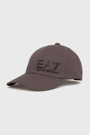 Шапка EA7 Emporio Armani цвет серый с аппликацией