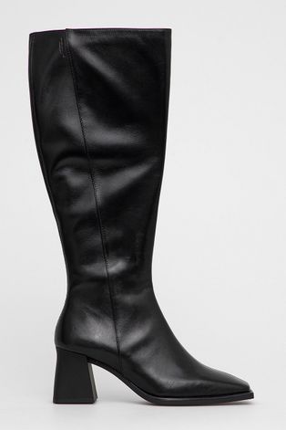 Δερμάτινες μπότες Vagabond γυναικείες, χρώμα: μαύρο