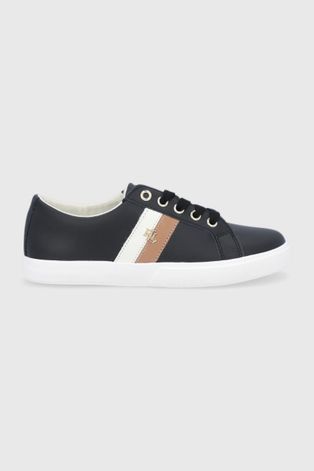 Кожаные ботинки Lauren Ralph Lauren цвет чёрный на плоском ходу