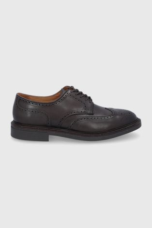 Кожаные туфли Polo Ralph Lauren мужские цвет коричневый