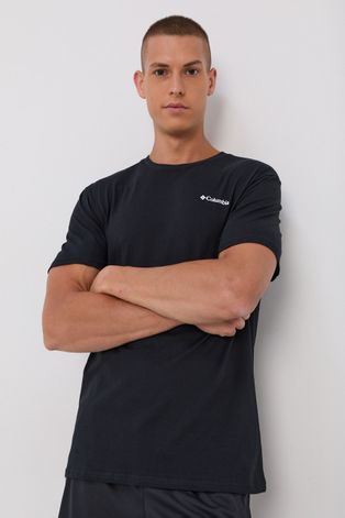 Columbia T-shirt bawełniany kolor czarny z nadrukiem